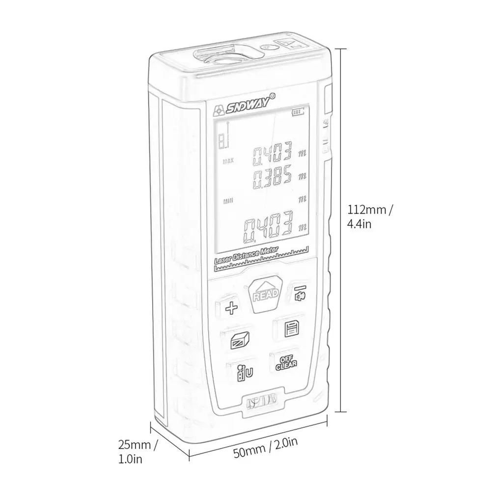 SNDWAY двойной горизонтальный с пузырем лазерный дальномер Батарея-приведенный в действие ручной инструмент устройства SW-TG50 70 100 120 м