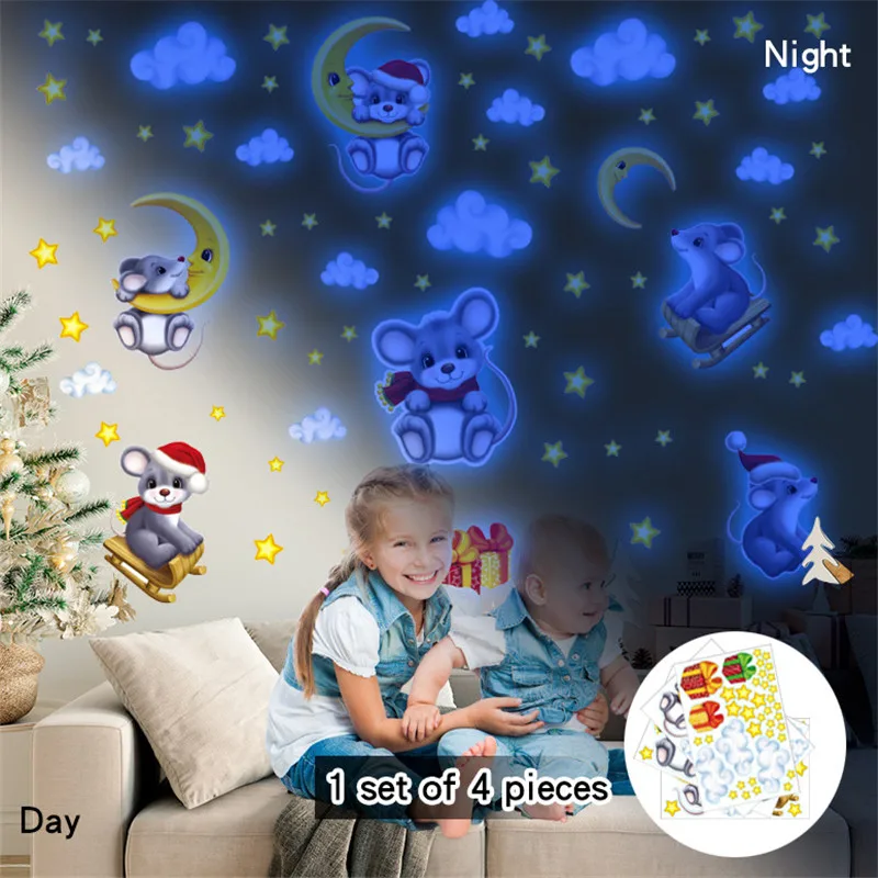 Luminous Mouses Wall Sticker For Kids Room Decoration Sticker
