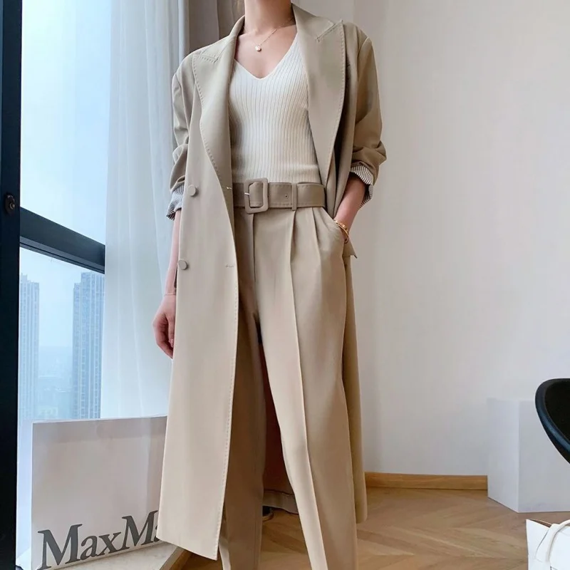 2020 Autumn Mid-Length Jacket With Belt  Korean