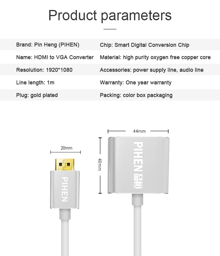 HDMI к VGA адаптер Мужской к Famale конвертер адаптер с питанием 1080P цифро-аналоговый видео аудио для ПК ноутбук планшет