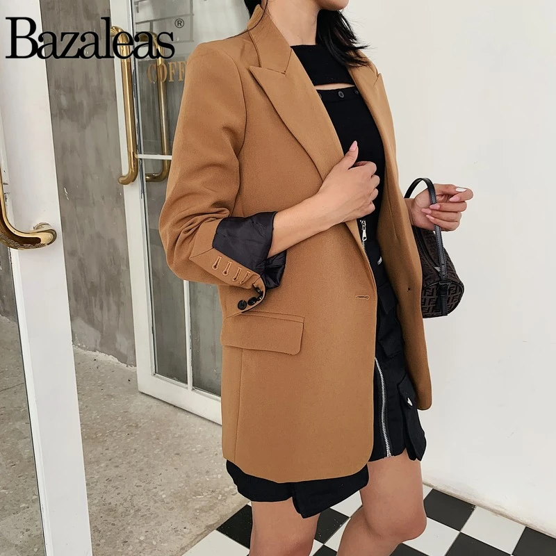 Bazaleas Модный комплект из двух предметов, женский костюм, пальто цвета хаки, Женский комплект 2 шт., повседневная женская одежда, Прямая поставка