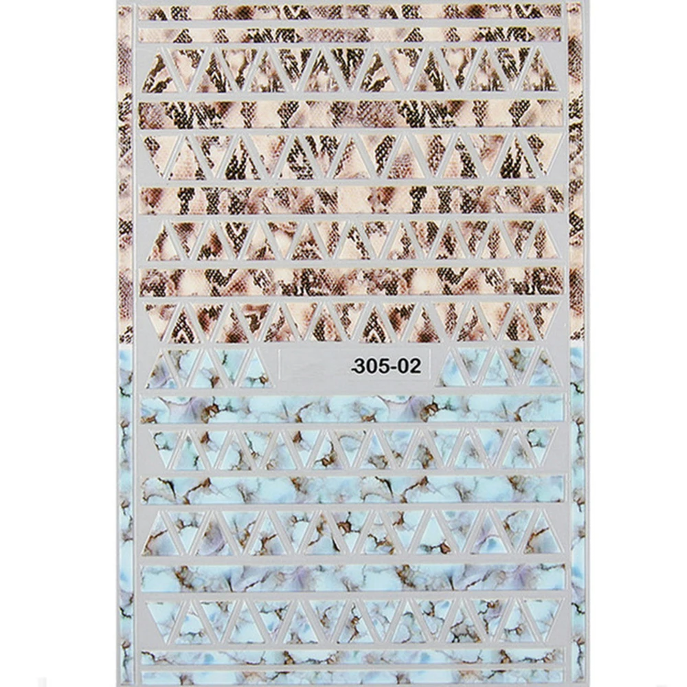 02 1 шт Змеиный стикеры 3D на ногти Nail Art мраморный камень сетка Леопард наклейки для ногтей японские аксессуары для ногтей для украшения ногтей - Цвет: 02