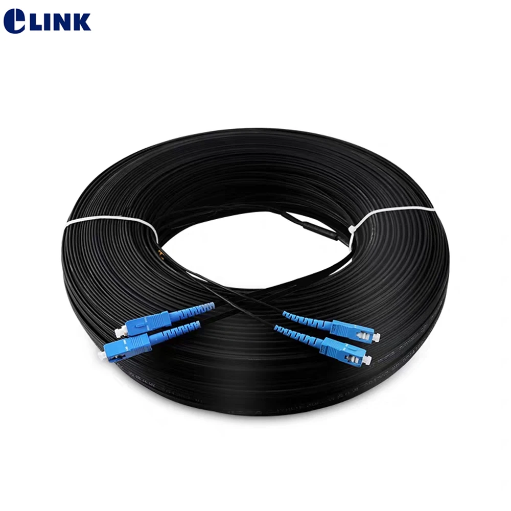 400M SC/UPC 2 Cores Outdoor Drop optic patch cord single mode FTTH Drop