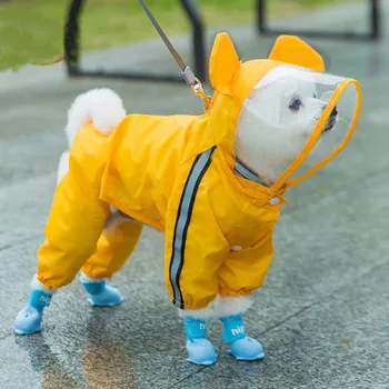 

Pet Cat Dog Raincoat Hooded Reflective Puppy Small Dog RainCoat Waterproof Jacket for Dogs Soft Breathable Mesh Dog Clothes