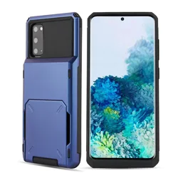 Armor Shockproof Wallet Card Case with Hidden Pocket and Flip Cover for A36 (Blue)
