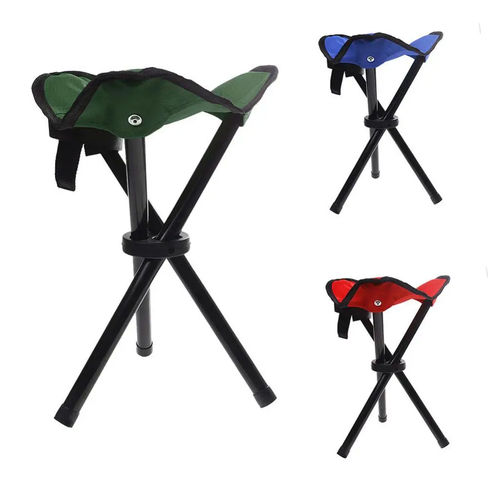 Folding 3-legged Fishing Chairs Portable Outdoor Camping Garden Travel Canvas Tripod Stool Chair new