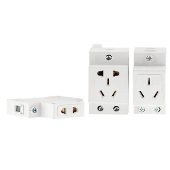 

1PCS 2P 3P 4P 5Pin Plug 35mm DIN Rail Mount AC Power AC30 Modular Socket 10-16A 250V-440V AC socket Connector