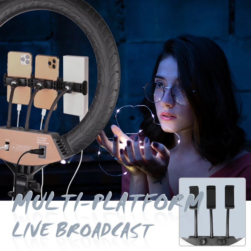 18 Inch Ring Light 400pcs led beads Dimmable 6500K LED Lamp With Tripod Studio Photo Lamp For Photography Makeup YouTube Live