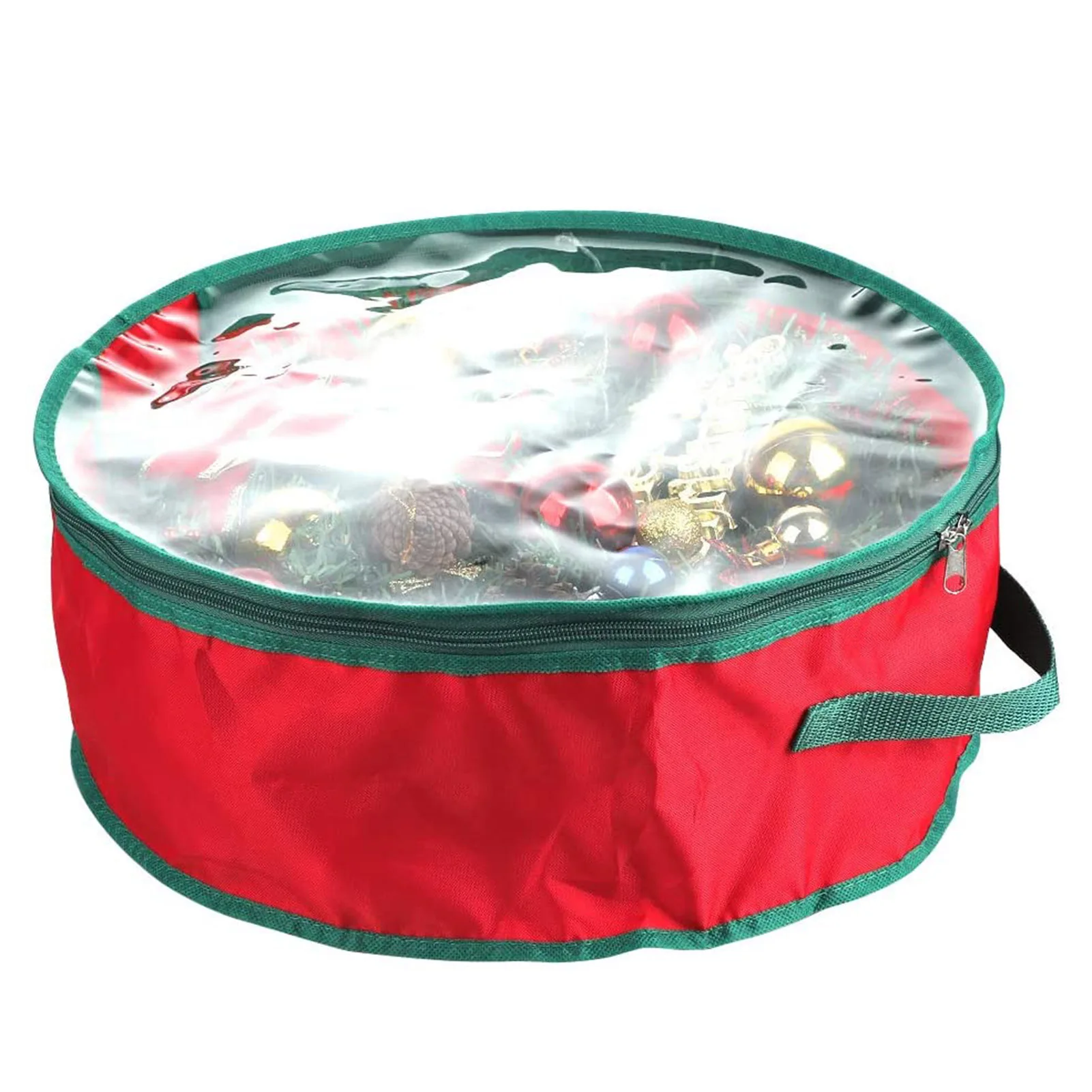 Christmas Wreath Garland Storage Bag With Clear Window Durable Handle Zipper Gift Container Watertight Holiday Decoration | Дом и сад