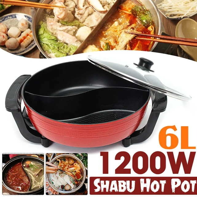 1300W Electric Hot Pot Soup Pots Stainless Steel Non Stick