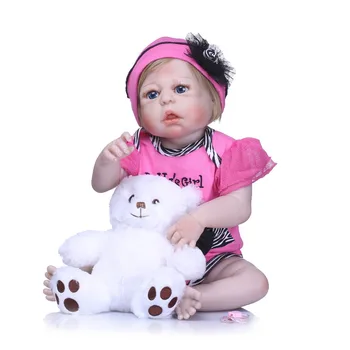 

NPK bebes reborn 55cm girl body boneca doll full silicone completa Toys reborn babies doll birthday gift toys for kids