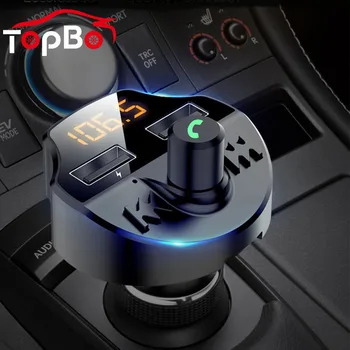 

Car Bluetooth Mp3 Player Car Fm Transmitter Modulator Adapter Battery Voltage TF Card Hands-free Dual USB Smart Chip T66
