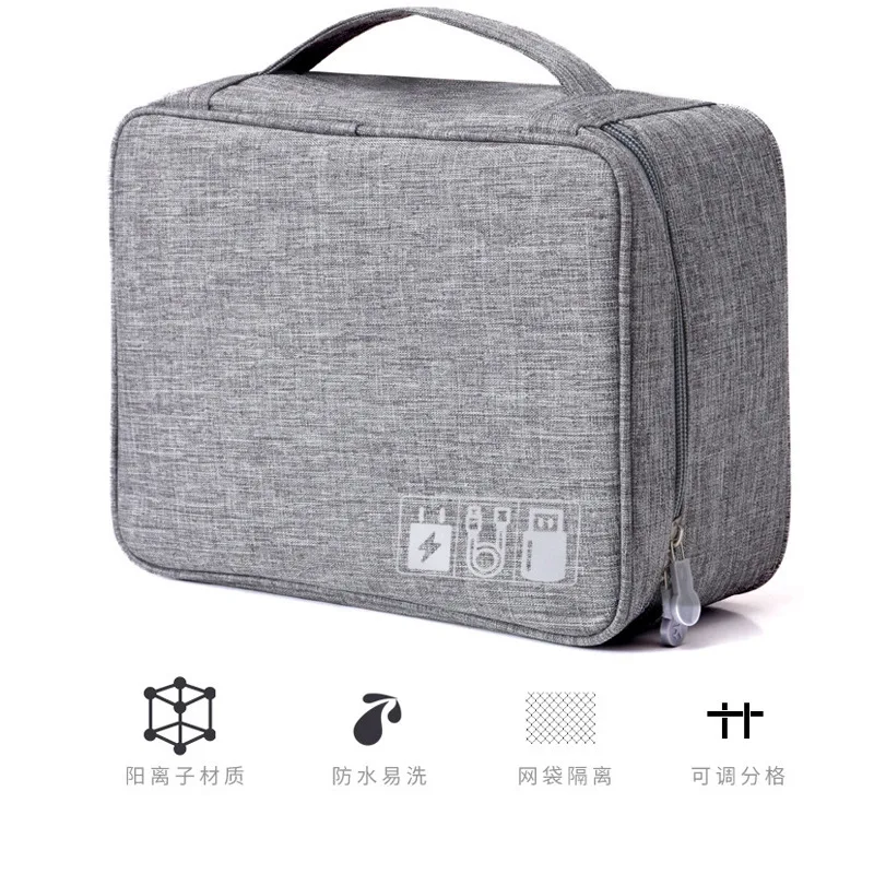Travel Closet Organizer Case for Headphones Storage Bag Multi functional Portable Zipper Electronic Accessories Finishing Bag