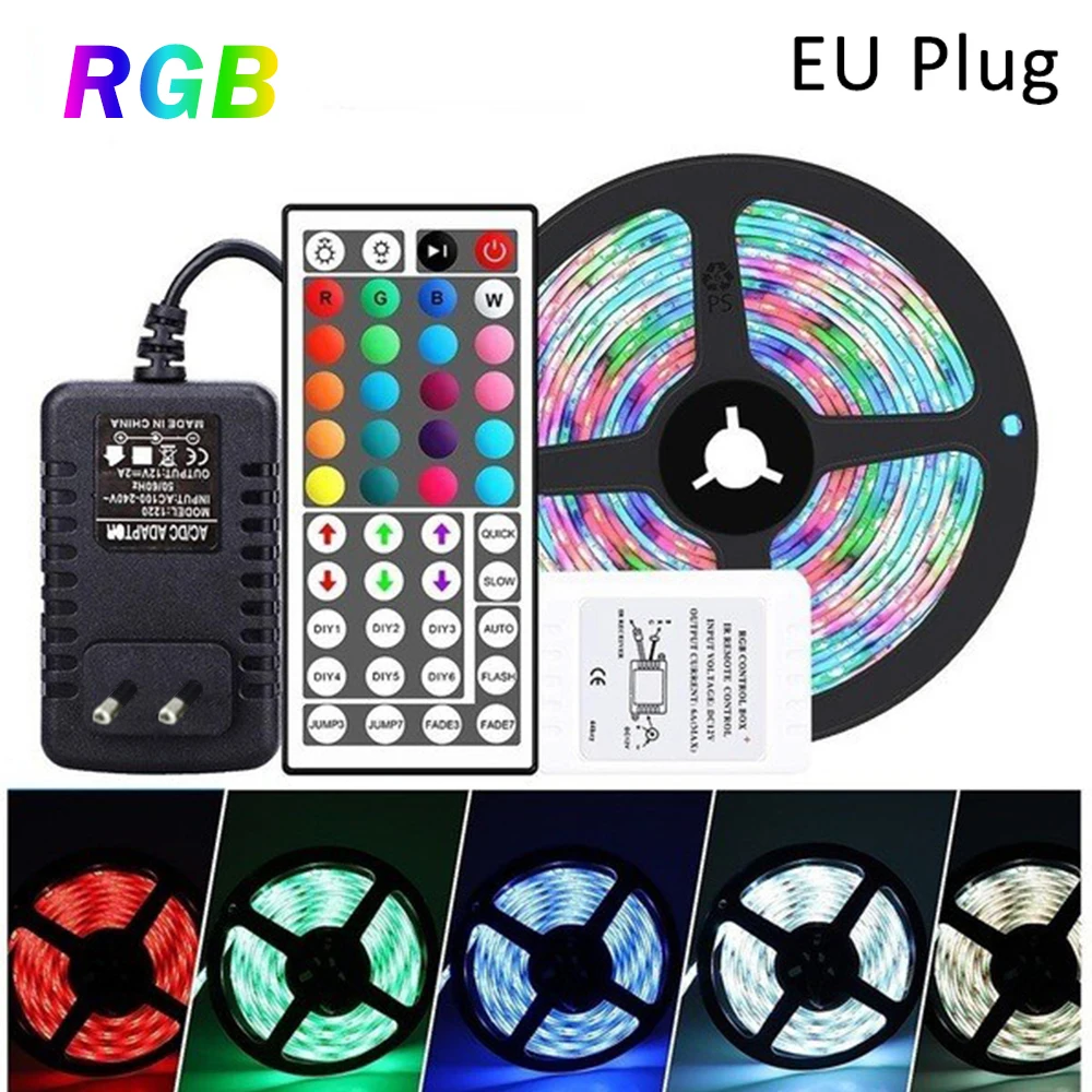 SMD 2835 гибкий ленточный светодиодный светильник RGB 5050 Fita 5 м 10 М лента диод DC 12 В +