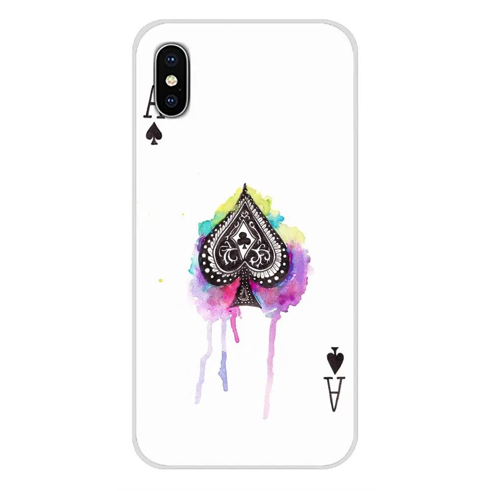 Для Apple iPhone X XR XS 11Pro MAX 4S 5S 5C SE 6S 7 8 Plus ipod 5 6 классических игральных карт ACE мягкий