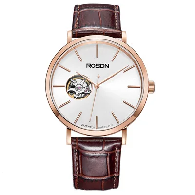 Rose-gold ROSDN люксовый бренд Мужские часы Япония Citizen NH38A автоматические механические мужские t часы человек сапфир Водонепроницаемые часы R2620 - Цвет: Rose-gold