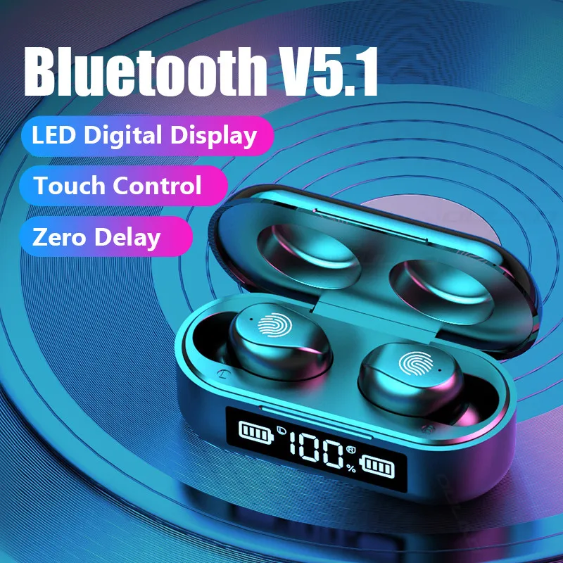 Наушники-вкладыши TWS Bluetooth 5 1 наушники светодиодный Дисплей мини Беспроводной