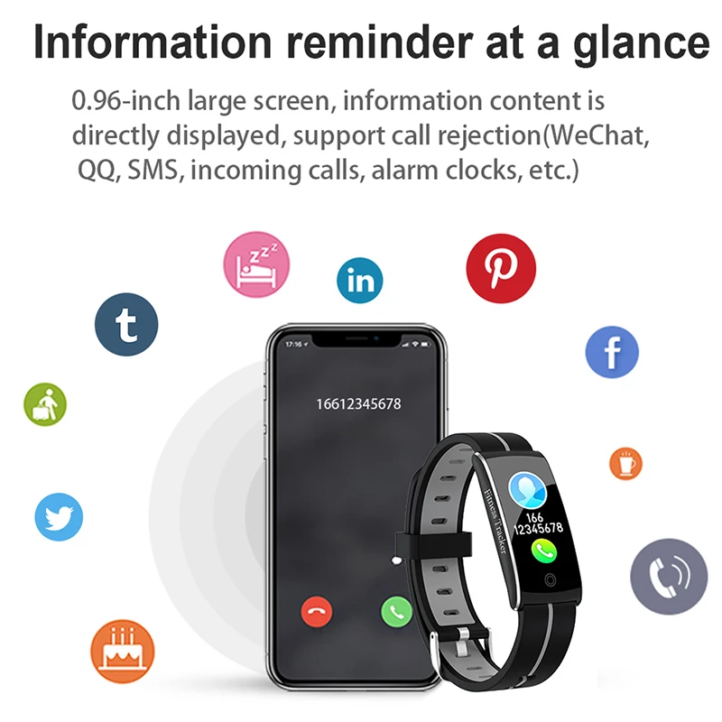 Умный Bluetooth браслет Цветной водонепроницаемый сердечный ритм женский физиологический цикл мониторинга LFX-ING