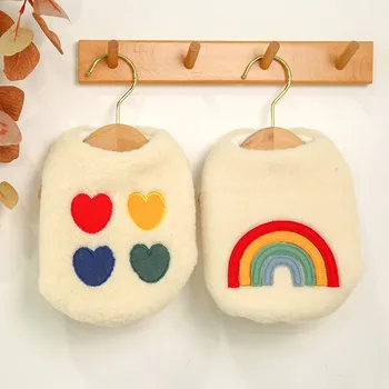 

Fleece Winter Dog Clothes Warm Heart Rainbow Soft Puppy Clothing For Dog Small Pets Dog Coat Outdoor Decoration Chihuahua