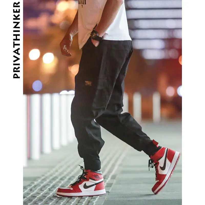 Privathinker pantalones de los hombres, уличная одежда, мужские джоггеры Pantalones negro sudoroso hombre, хип-хоп, otouno bolsillos pant