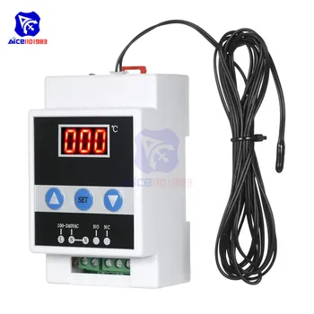 

AC 110-240V Guide Rail Thermoregulator LED Digital Temperature Controller Thermostat Refrigeration Heating Temperature Control