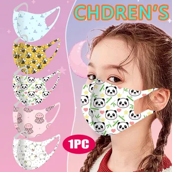 

1Pcs Girls Lovely Animal Print Ice Silk Face Mask Washable Dustproof Reusable Outdoor Face Mask mascarilla reutilizable #1 21