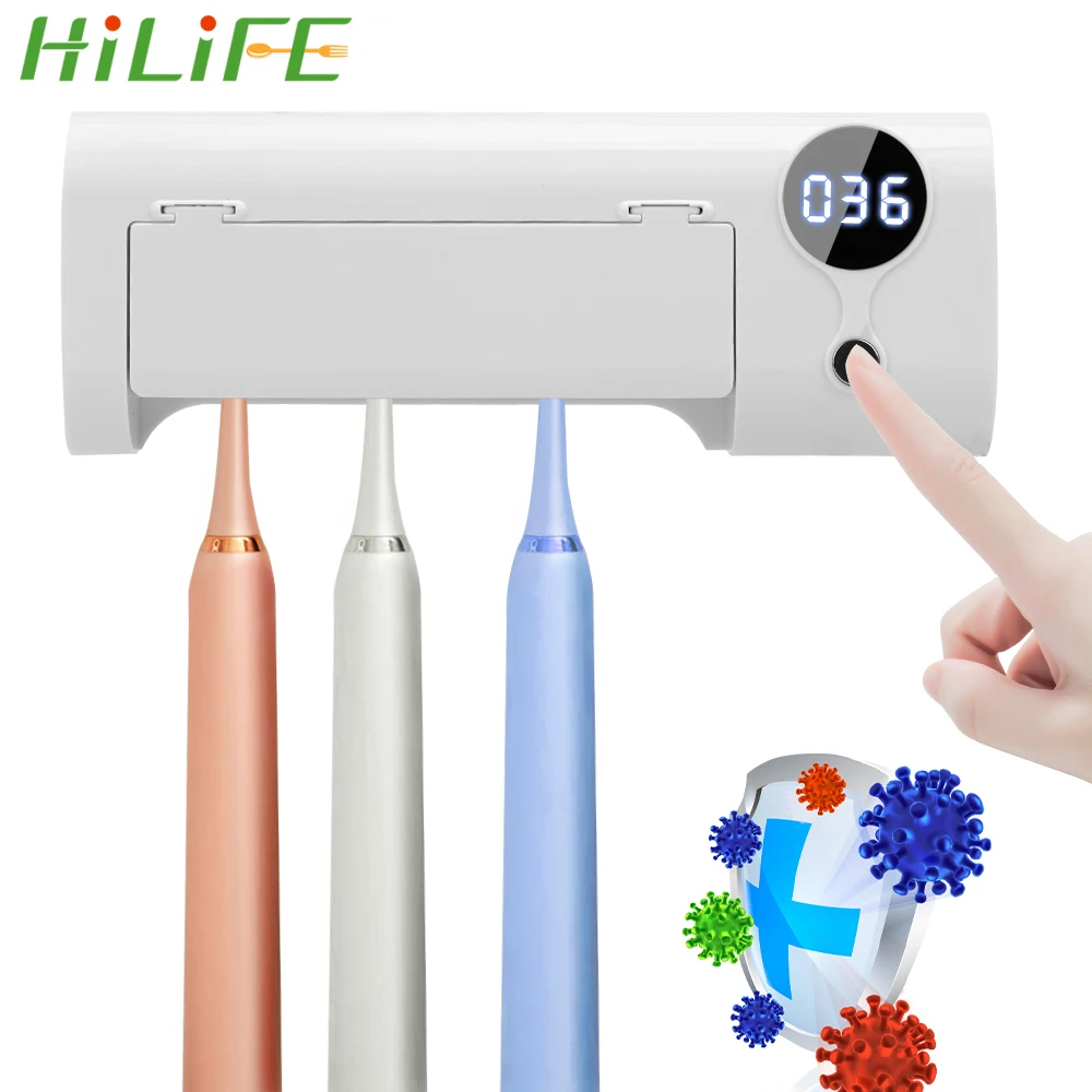 HILIFE стерилизатор держатель зубной щетки 1 НАБОР Дезинфицирующее средство стерилизатор очиститель УФ ультрафиолетовая зубная щетка автоматический диспенсер для зубной пасты