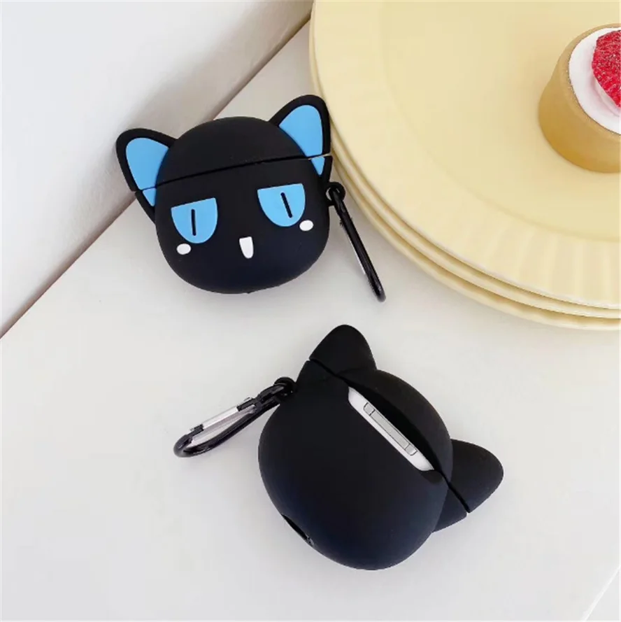 

10pcs Lovely Cat Silicone Case For Apple Airpods 1 2 3 Pro Accessories Cover Luxury Storage Bag Earphone Cover With Keychain