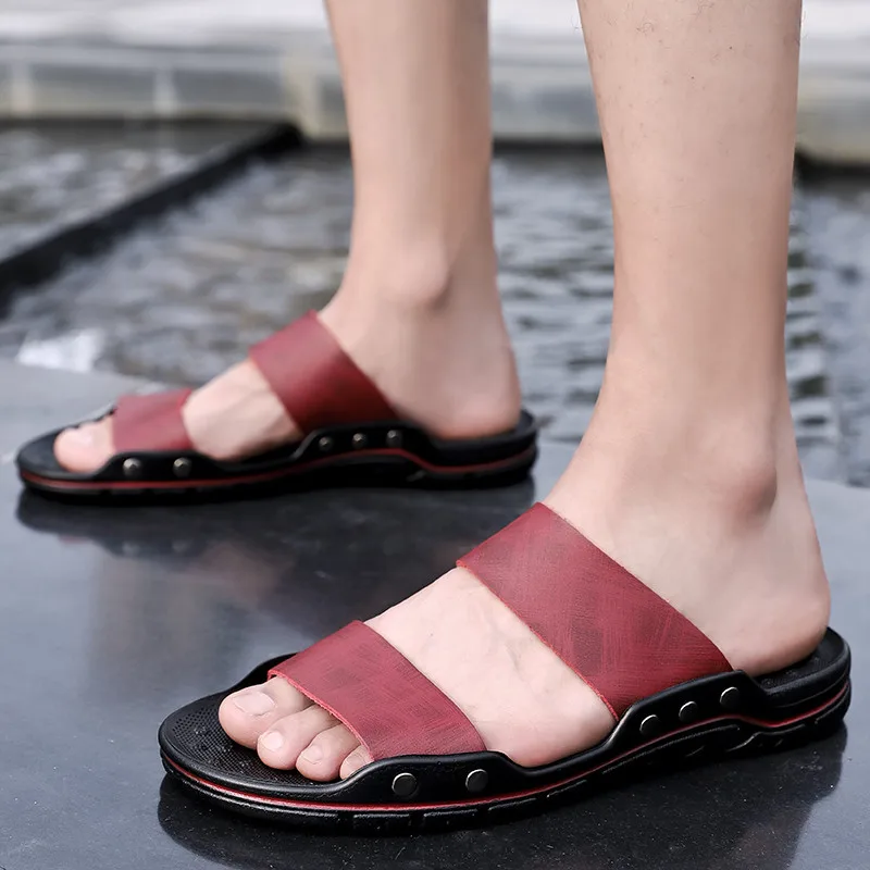 

Large Size MEN'S SHOES Peep-Toe Foot Covering Casual Versatile Slipper Men's Anti-slip Beach Sandals
