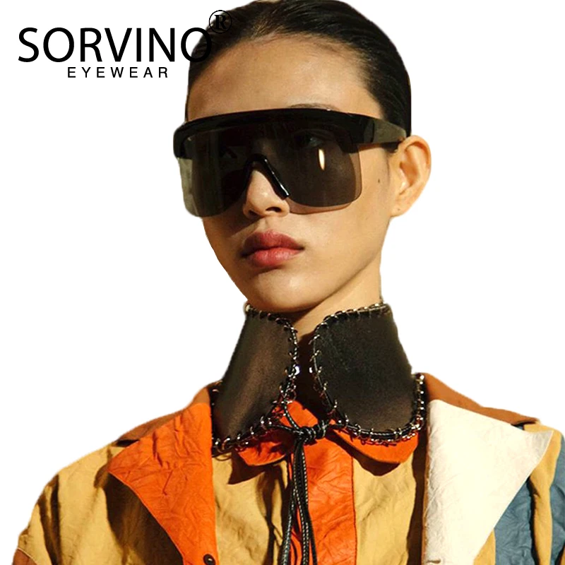 Солнцезащитные очки-авиаторы SORVINO большие зеркальные без оправы в стиле ретро P331