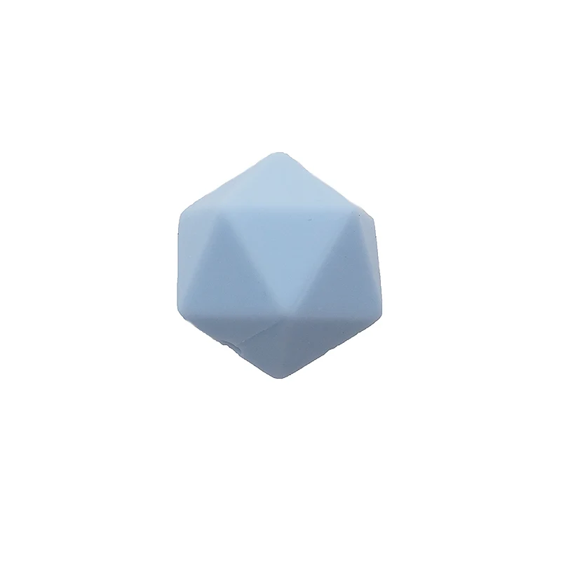 Chenkai 100 шт 14 мм Силиконовые icosahedron Прорезыватель для зубов детские Геометрическая бусина для DIY Детский Прорезыватель ожерелье или браслет аксессуары - Цвет: Pastel Blue