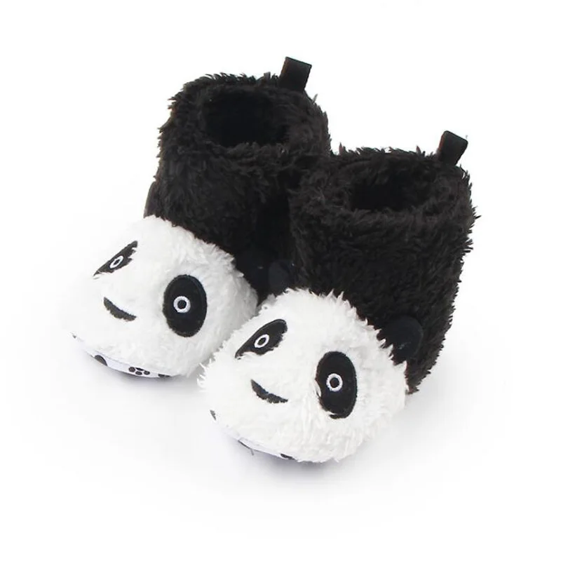 Зимняя детская обувь с животными; нескользящая теплая зимняя обувь на мягкой подошве; детские ботинки на меху с принтом