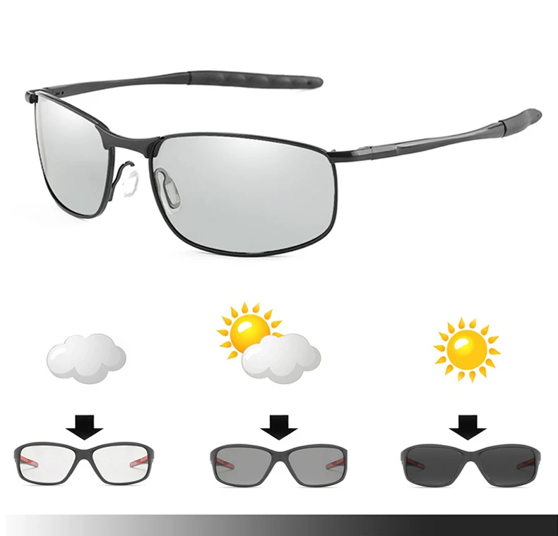 AIELBRO New Sunglasses Men Sunglasses Women 2020 Male Change Color Cycling Sunglasses Photochromic Polarizing Glasses