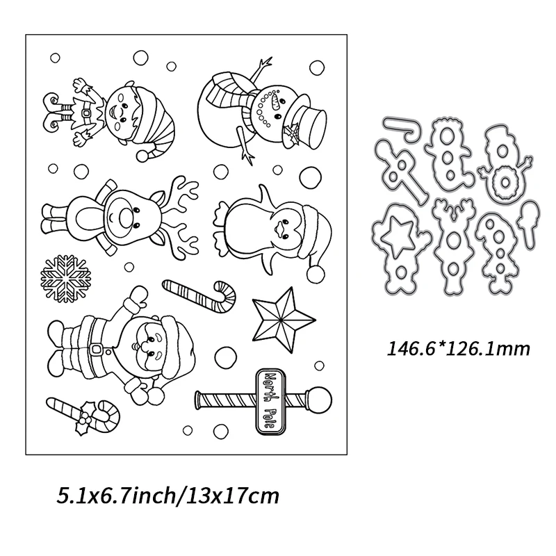 

New Arrival Clear Stamps Cutting Dies 2021 For Scrapbooking Paper Making Christmas Snowman Craft Set Card Transparent Seal