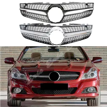 

Car Front Racing Grill Billet Bumper Grille Upper Cover For Mercedes-Benz R230 SL-Class 2008-2012 2009 2010 2011