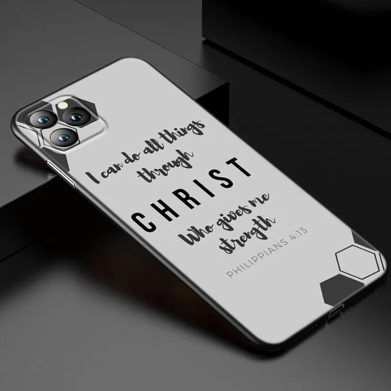 Bible Verse Philippians Jesus Christ Christian Case For Apple iPhone 13 12 Mini 11 Pro XS Max XR X 8 7 6S 6 Plus 5S 5 SE 2020- H729ace0a8b9b42af9b7aac75d85fbcec1
