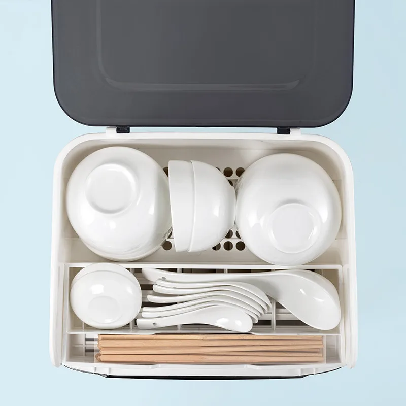 Пластиковая Полка для кухонной посуды с крышкой полка хранения столовых