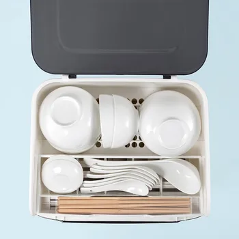 

Plastic kitchen leach bowl rack with cover bowl chopstick cabinet cutlery storage Cupboard plastic kitchen leachate bowl