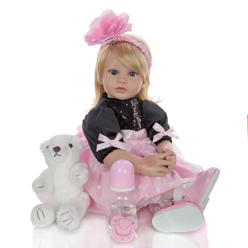 Милые куклы-принцессы игрушки подарок Большой 60 см reborn Малыш размер силиконовые виниловые конечности bebe reborn bonecas