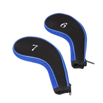 

Set Of 10 Pcs Thick PU Leather Golf Iron Headcover Protective Case Waterproof Easy Clean Iron Head Cover With Pattern