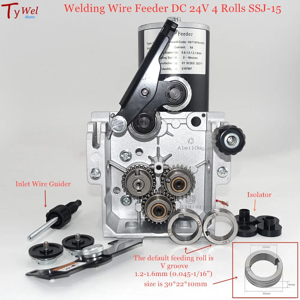 Lasdraad Feeder Dc 24V 4 Rolls SSJ-15 Draadaanvoer Montage Feeder Roll Voor Staal Aluminium Flux Gevulde Draad mig Lassen Machine