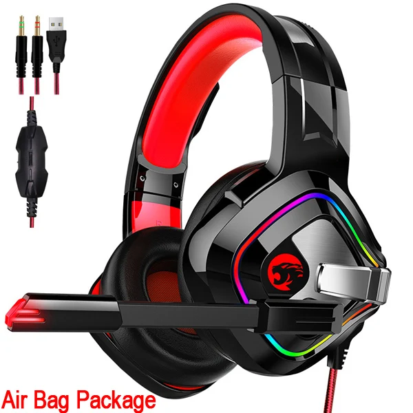 PS4 игровая гарнитура 4D стерео RGB marquee гарнитура с микрофоном, подходит для всех игровых компьютерных плееров - Цвет: red2