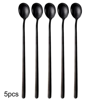 

4x Latte Spoon Long Handle Stainless Steel Spoon Coffe,Deserts,Hot Drink Kitchen Dining Bar Accessories