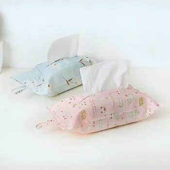 

Cotton Linen Tissue Boxes Cartton Prints Toilet Paper Napkins Tissue Cover Container Living Room Home Table Decorations