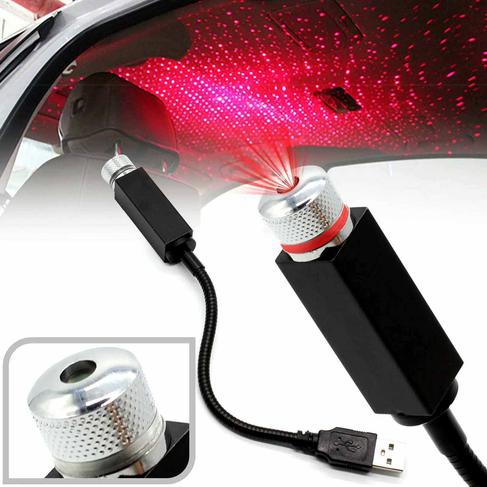 Projector Atmosphere Lamp Car Interior Ambient Star Light Led Usb Plug