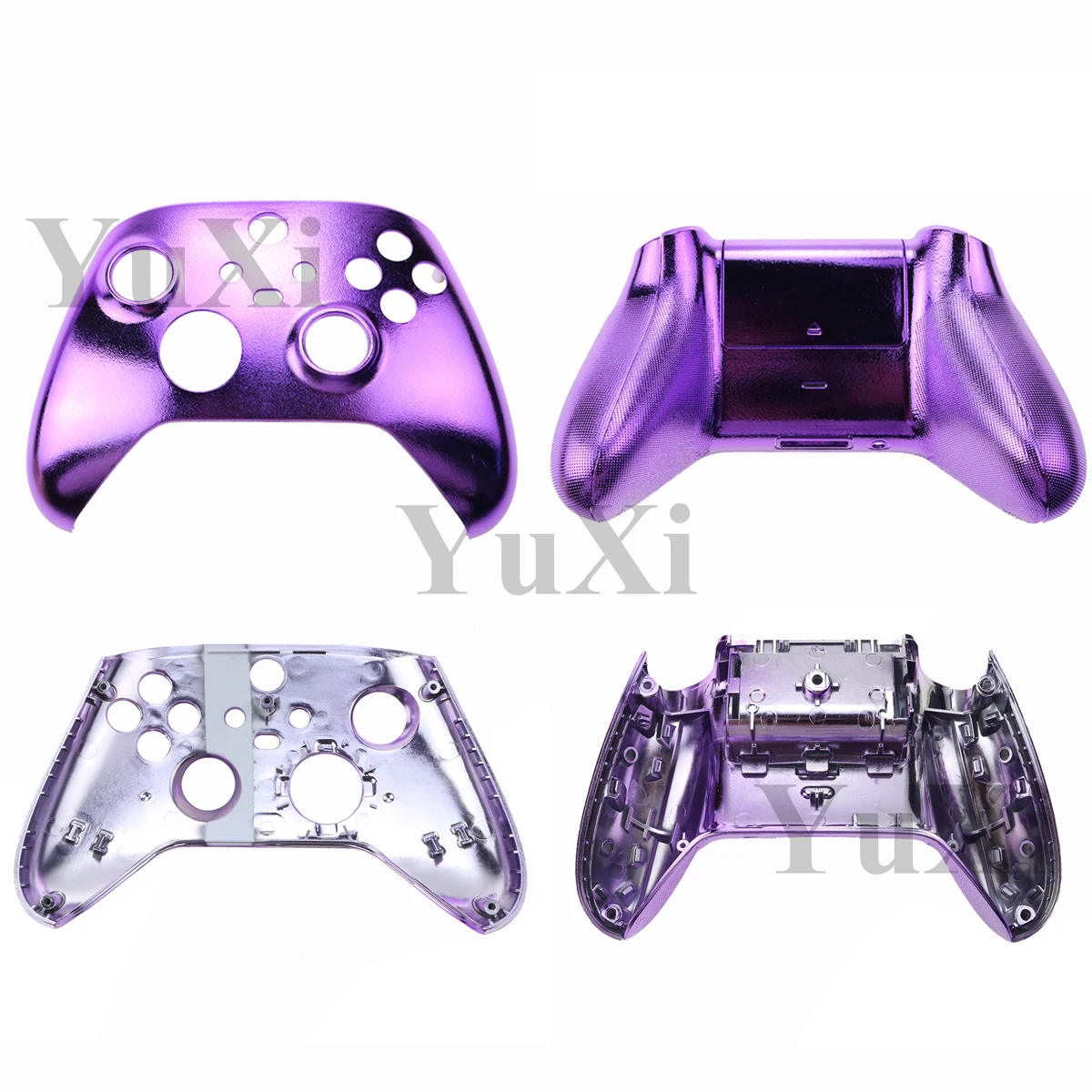 Yuxi para Xbox Série x x s Cases Personalizado Chapeamento de Cromo Substituição Habitação Case Escudo Conjunto Completo para Xbox Série s x Controladores - Image 2