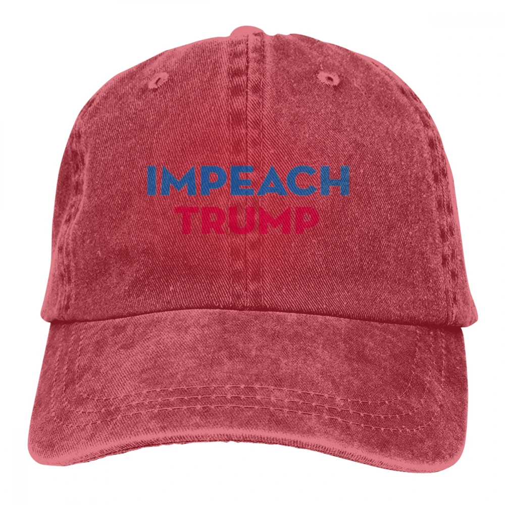 Impeach Trump Анти-Трамп Casquette натуральный унисекс Мужские Женские джинсовые бейсболка с ремешком кепки Регулируемый Гольф папа шляпа