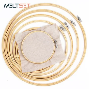 

9 Sizes Embroidery Hoop Round Bamboo Embroidery Hoops Frame For Needlecraft Cross Stitch Needle Arts Household DIY Sewing Tools
