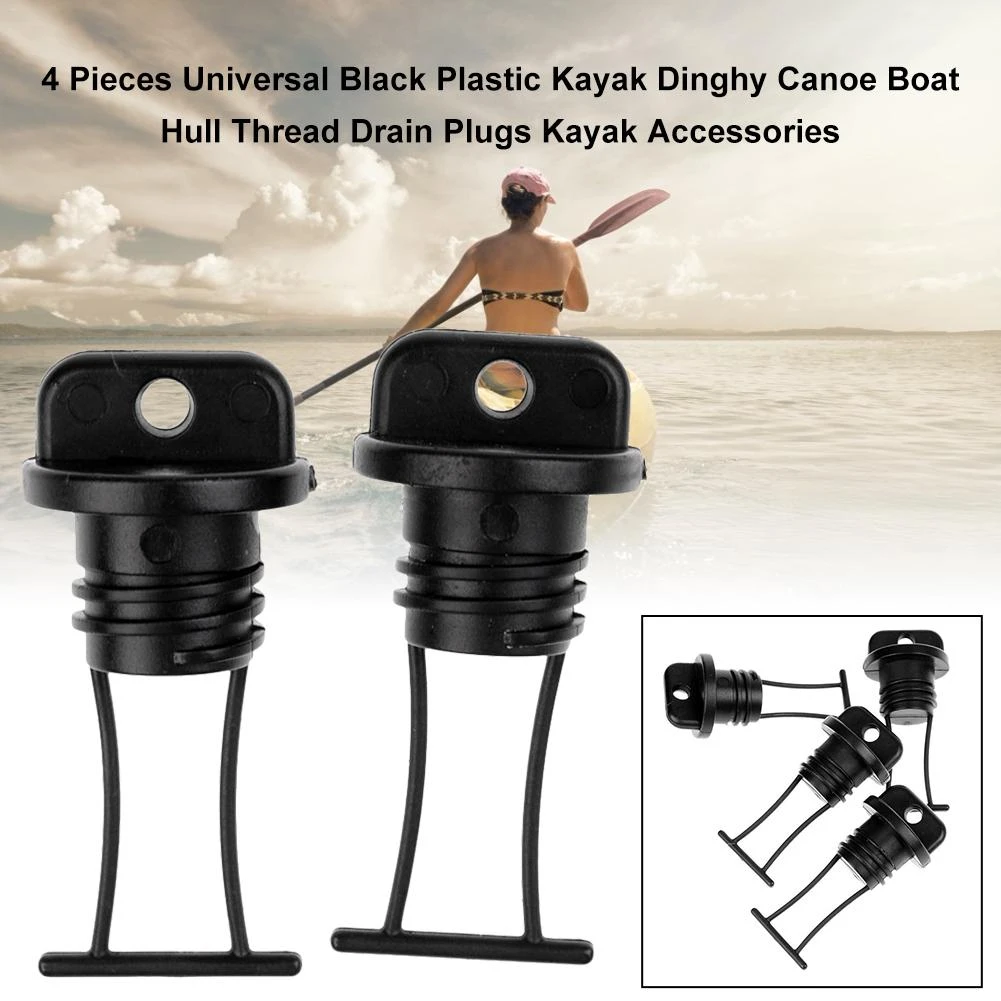 4 Pieces Portable Universal Kayaking Boating Fishing Dinghy Hull Drain Plug 4 Pieces Portable Universal Kayaking Boating Fishing Dinghy Hull Drain Plug