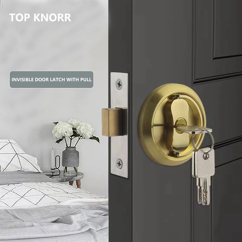 TOP KNORR 304 Невидимый дверной замок из нержавеющей стали домашний Универсальный для